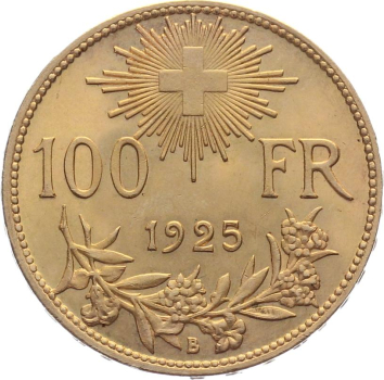 *Schweiz 100 Franken 1925 B - Gold Vreneli